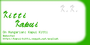 kitti kapui business card